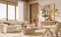 Armoire robuste à 4 portes en chêne massif de style américain moderne pour chambre et salon