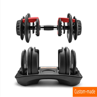 Ensemble d'haltères réglables en acier de forme physique 16kg/24kg/40kg haltères en fonte pour l'équipement des hommes de gymnastique à domicile comprenant des bancs et des supports