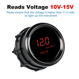 DC12V 2 Inch 52mm <strong>Blue</strong> Digital LED Voltage <strong>Gauge</strong> Kit with Piston for Marine Cars &amp; Trucks Automotive Use - Product Image 4