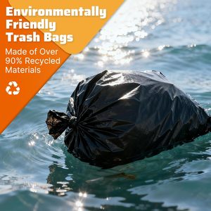 Sacs poubelles 55-60 gallons, 80 unités, durables, résistants aux déchirures, noirs, en plastique, pour usage commercial - Product Image 4