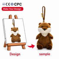 Porte-clés en peluche Otter Kawaii, pendentif de sac à dos, breloque de sac mignonne, douce et moelleuse, accessoire anti-stress, jouets en peluche Otter