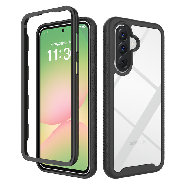 Wholesale 3 in 1 Phone Cover PC TPU Clear Acrylic Cover for Samsung Galaxy A57 5G/A37 5G/A17/A16 A26 360 Full Cover Phone case