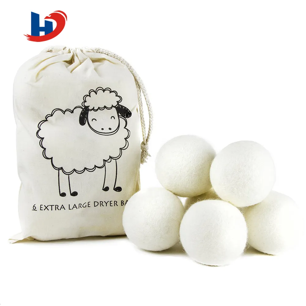 HENGJIU 6 упаковок, Индивидуальный размер, 100% Новая Зеландия шерстяная сушилка, шарики для стирки, оптовая продажа, сушилка из овечьей шерсти, шарики с услугой FBA DDP