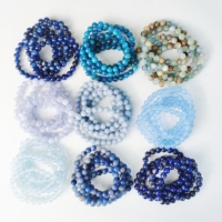 Bracelets tendance en perles rondes de 8 mm en cristal et pierres précieuses, matériaux multiples, pour la création de bijoux