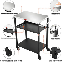 Table de rangement en fer pliable à 3 niveaux, légère, pour le jardinage et la cuisine.