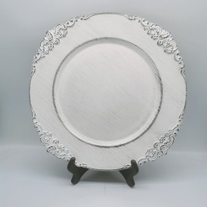 <span class=keywords><strong>Piatti</strong></span> Decorativi Dorati all'Ingrosso, <span class=keywords><strong>Infrangibili</strong></span> in Acrilico per Matrimoni ed Eventi, Design Moderno con Motivi Vegetali in Plastica - Product Image 5