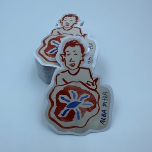 สติกเกอร์กันกระแทกพลาสติกทนทาน ขนาด 125x65 มม. ผลิตโดย Clean Clear แบบมีกาวในตัว ลายแพน<span class=keywords><strong>เค้ก</strong></span> แอปเปิ้ลพาย น้ำตาล ชา หัวหอมทอด น่ารัก - Product Image 1