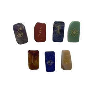 หินหยกธรรมชาติขนาดเล็กรูปสี่เหลี่ยมผืนผ้า dalmation Jasper Thumb 7 Chakra labradorite กังวล - Product Image 3