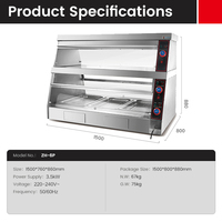 Vitrine Chauffante Électrique pour Aliments 1500mm 3.5kW – Offre Spéciale pour Restaurants Rapides et Boulangeries