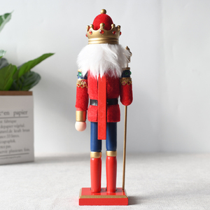 30cm nhung Hoàng Gia Vua <span class=keywords><strong>nutcracker</strong></span> vẽ tay bằng gỗ giáng sinh bức tượng <span class=keywords><strong>nutcracker</strong></span> với vương miện vương trượng - Product Image 2