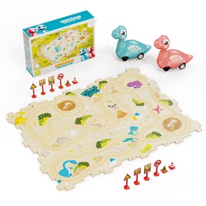 Pista da Corsa per Dinosauri, Gioco <span class=keywords><strong>Puzzle</strong></span> Fai-da-Te, Set di Costruzione Ferroviaria, Gioco Educativo di Logica e Assemblaggio - Product Image 1