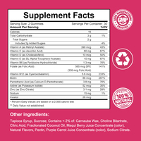 Complément alimentaire multivitaminé pour adultes en gommes, saveurs de fruits rouges et de cerises, fabrication OEM/ODM, approvisionnement de 30 jours