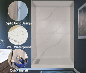 Bán Hot Thiết kế hiện đại dễ dàng cài đặt nội thất Panel tường SPC vòi hoa sen Panel tường phòng tắm vòi hoa sen Surround tường cho khách sạn - Product Image 2