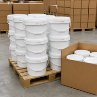 Seau en plastique rond de 5 L de qualité alimentaire recyclable avec couvercle, impression IML, pour l'emballage de yaourts et de biscuits, vente en gros d'usine BOQUN