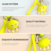 Porte-clés personnalisés en PVC souple 3D, porte-clés en caoutchouc de personnages de dessins animés, vente en gros, idéal pour les cadeaux promotionnels et les cadeaux de masse, OEM