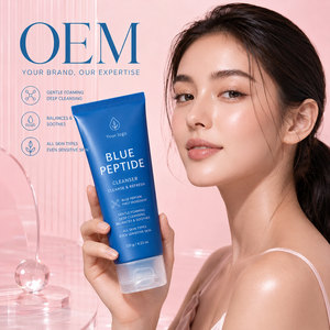 โฟมล้างหน้า OEM บลูเปปไทด์ สูตรธรรมชาติ อ่อนโยน ผลิตภัณฑ์ดูแลผิว แบรนด์ส่วนตัว โรงงานผลิตโดยตรง - Product Image 1
