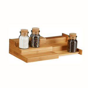 Vente chaude de haute qualité 3 niveaux extensible en bambou étagère à épices assaisonnement organisateur <span class=keywords><strong>pas</strong></span> <span class=keywords><strong>cher</strong></span> supports de stockage et supports - Product Image 2