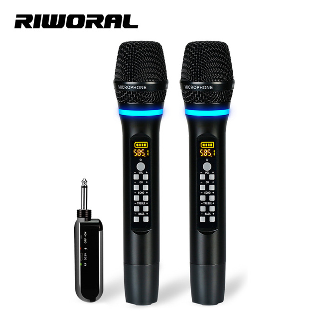 D513 Cordless Rechargeable Studio Microphone UHF Wireless Karaoke Microfone Echo Portable Wireless Mic Noise Cancelling Function