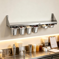 Étagère à épices murale en métal épais et robuste pour cuisine de restaurant commercial