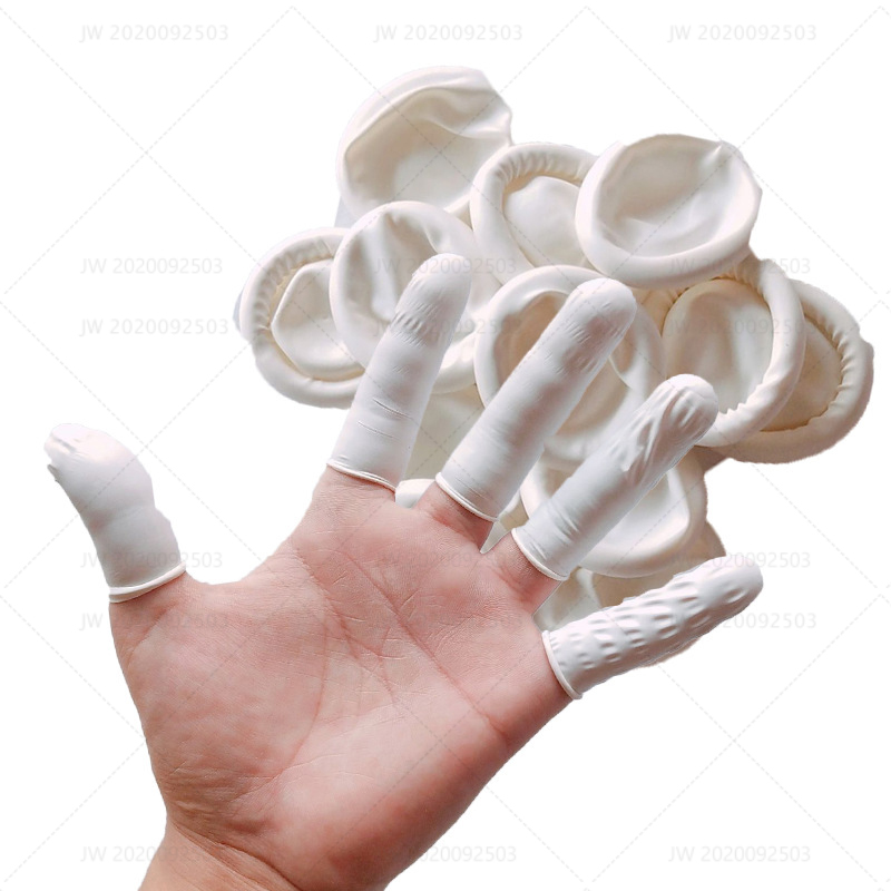 Latex Finger Cots Anti-Static Rubber Fingertips Finger Gloves for Topical Application Durable Medium Latex Finger Set