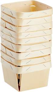 YULIN JIAFU Bright Creations Lot de 10 paniers à baies en bois de 1 pinte pour la cueillette de fruits, les arts et l'artisanat, les baies carrées en bois ventilées - Product Image 5