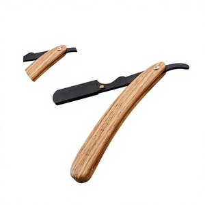 IKZARSA Navaja de Afeitar Recta con Mango de Madera y Hoja de Acero Inoxidable para Afeitado Facial Profesional, Barbería y Uso en Exteriores - Product Image 1