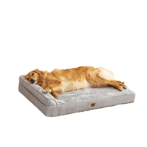 Cama para Perro Antideslizante e Impermeable de Felpa de Coral y Poliéster, Ortopédica, Rectangular, con Patrón Sólido, Extraíble y Lavable para Uso en Jaula - Product Image 1