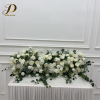 Guirlande de fleurs artificielles JINDA personnalisée, blanche et verte, en hydrangeas, pour la décoration de table de mariage ou de salle à manger