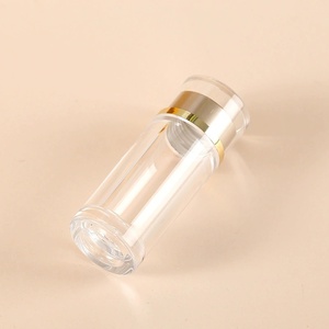 Double-Layer Gold Lid Acrylic Jar for Herbs, Pills & Tea - Clear Food Grade <b>Plastic</b> Storage Container - Product Image 2