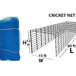 Özelleştirilmiş beyaz halat net kriket net pakistan spor uygulama boyutu kriket ağları spor