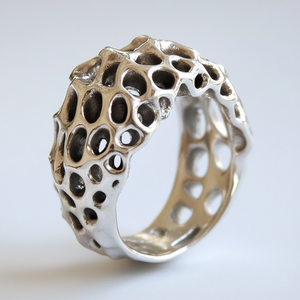 مجوهرات من الفضة الإسترلينية 925 والفولاذ المقاوم للصدأ |   تصميم فني مصنوع يدويًا بتقنية CNC، ذو ملمس مميز، بتصميم بوهيمي عتيق، مضاد للحساسية. - Product Image 3