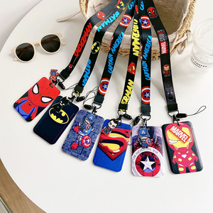 Cartoon Cool <strong>Marvel</strong> Iron Man Captain Spider Man Bat Man <strong>Card</strong> Holder With Pendant Anti-Lost Strap Lanyards ID Badge <strong>Cards</strong> Cover - Product Image 1