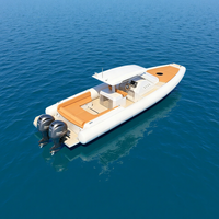 Bateau pneumatique de luxe de 10,6 m conçu en Italie, bateau pneumatique en aluminium de 35 pieds, coque à marches en Hypalon, bateau de patrouille rapide, bateau de tourisme gonflable