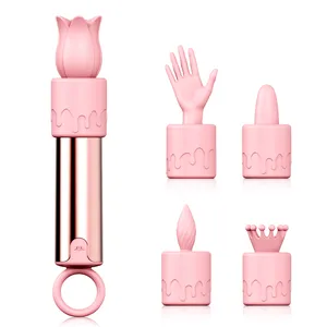 4 หัวเปลี่ยนได้Vibrator Sex Toy Clitกระตุ้นQuiet & ขนาดเล็กของเล่นสําหรับผู้ใหญ่ของขวัญผู้หญิงโรงงานราคาขายส่ง