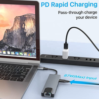 Station d'accueil Mindpure 5-en-1 USB C avec HDMI 4K, RJ45 LAN Gigabit Ethernet 1000 Mbps, USB 3.0 100W PD pour MacBook, ordinateur portable, PC