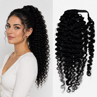 Vente en gros usine : Perruque queue de cheval ondulée bouclée à clips, en cheveux humains vietnamiens doublement étirés et teints, pour femmes