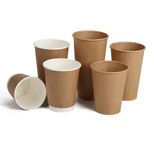High quality 16oz takeout paper cup one time use coffee paper cup printed logo double wall disposable cup with lid