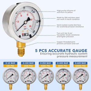 Kit de Diagnóstico Hidráulico con 5 Manómetros y 13 Acoples de Prueba para Excavadoras y Maquinaria de Construcción - Product Image 2