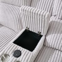 Ensemble de canapés inclinables électriques de cinéma et de théâtre avec massage, design moderne en tissu, chargeur sans fil et lumières LED pour usage en centre commercial et hôtel