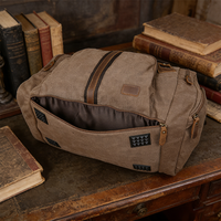 Sacs de voyage en toile et cuir imperméables robustes personnalisés, grande capacité avec poches intérieures, compartiment à chaussures, sac de voyage