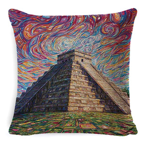 Housse de coussin personnalisable style peinture à l'huile, motif bâtiment célèbre, décoration intérieure, canapé de ferme, 100% coton - Product Image 2