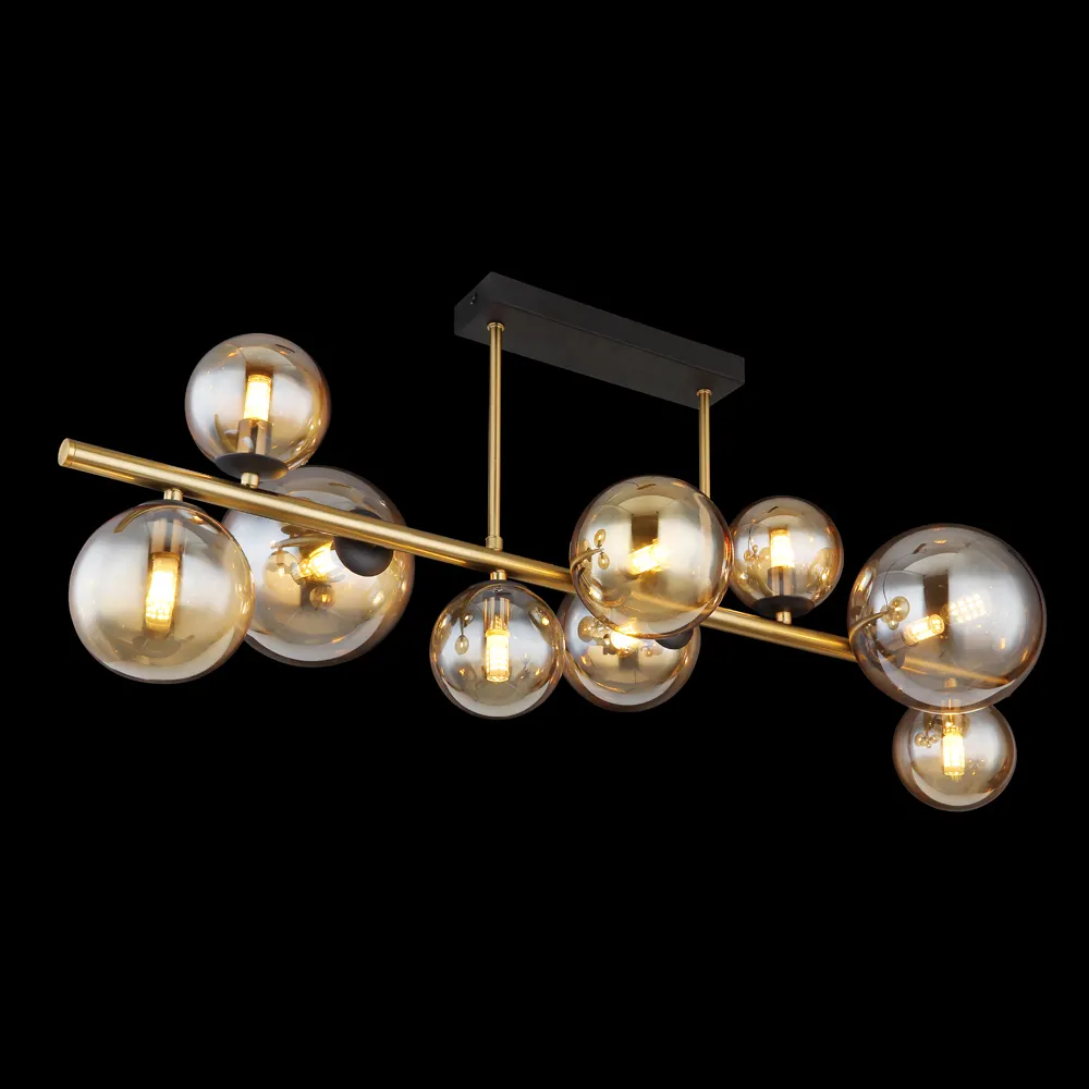 New design modern luxury indoor metal chandelier glass ball pendent lamp for living room bedroom hotel