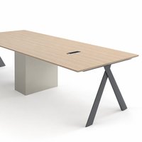 Table de conférence exécutive moderne et simple en MDF pour salle de formation, studio de podcast, vente en gros