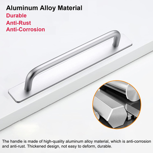 Self-Stick Instant Cabinet Drawer <strong>Door</strong> Adhesive Handles Aluminum Kitchen Cabinet Drawer Pull Handle with Adhesive Sticker - Product Image 3