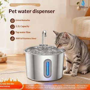Nouvelle <span class=keywords><strong>fontaine</strong></span> <span class=keywords><strong>à</strong></span> <span class=keywords><strong>eau</strong></span> pour animaux domestiques de 22 L alimentée par USB en acier inoxydable 304 détachable <span class=keywords><strong>à</strong></span> débit automatique - Product Image 3