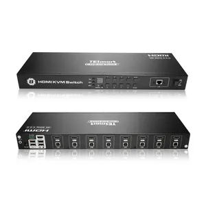 TESmart 8 Port HDMI KVM Switch 4K @ 60Hz, mendukung RS232 LAN Port EDID Emulator mendukung 1 Monitor 8 PC 4k Switch Video otomatis