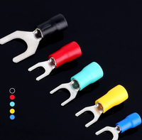Borne à sertir en laiton SV, type fourche U 3.5-6, gaine isolante en PVC, cosses nues isolées, cosses de câble, cinq couleurs