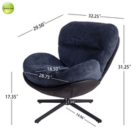 Chaise d'appoint de salon pivotante à 360 degrés fauteuil de canapé rembourré fauteuil de salon moderne nordique velours paresseux 5024