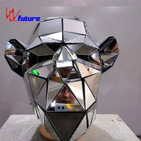 Máscara de espejo plateado casco de Animal sombrero de Cosplay para Año Nuevo puesta en escena club nocturno accesorio de Cosplay