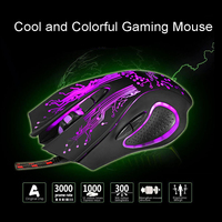 Mouse Gaming LED 7 Warna Bercahaya 6D USB Berkabel 6ft Langsung dari Pabrik